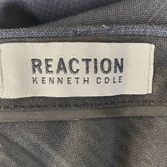 Kenneth Cole Reaction Men's Navy Slim Fit Windowpane Dress Pants Size 34 x 34 - Picture 3 of 12